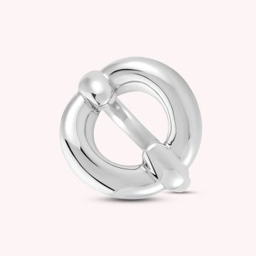 Bague argent rhodié anneau ajouré corps large