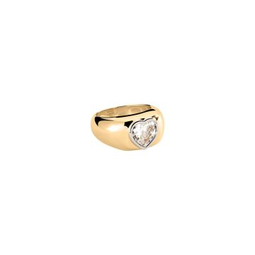 Bague laiton doré forme cœur
