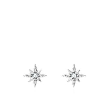 Boucles d'oreilles puces étoiles, cz au centre