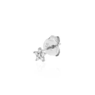 Boucles d'oreilles puce x1 fleur 6 zircons