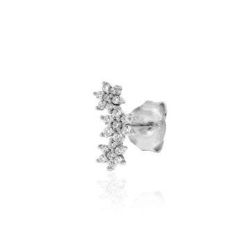 Boucles d'oreilles pucex1 trois fleurs pavées