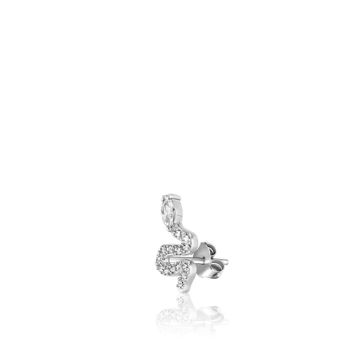 Boucles d'oreilles puce à l'unité, serpent pavé