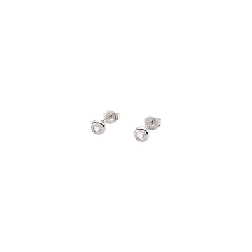 Puce ronde argent rhodié avec oxyde
