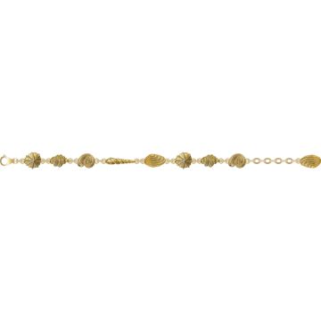 Bracelet laiton doré multi coquillages