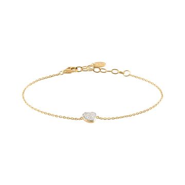 Bracelet argent doré cœur organique