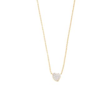 Collier argent doré cœur organique pavé.