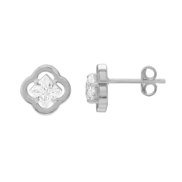 Boucles d'oreilles Argent (1,96 g.), oxyde de zirconium LÉGENDE - Charles Garnier
