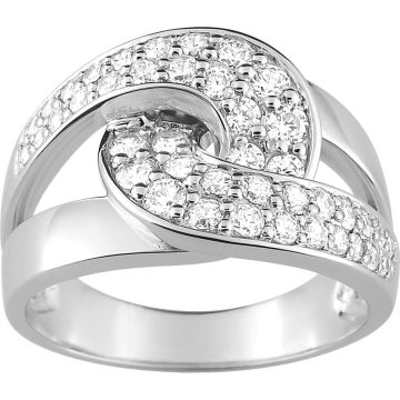 Bague Diamant 0.92ct Or 750 Blanc