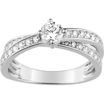 Bague Diamant 0.71ct Or 750 Blanc
