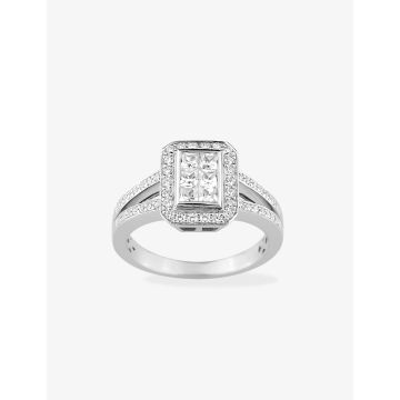 Bague Diamant 0.66ct Or 750 Blanc