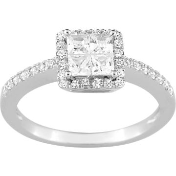 Bague Diamant 0.58ct Or 750 Blanc