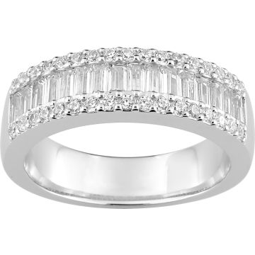 Bague Diamant 1.02ct Gh-Si Or 750 Blanc