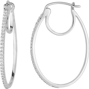 Boucles d'oreilles créoles diamant 0.22ct GH-SI en or