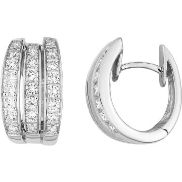 Boucles D'oreilles Créo Diamant 0.73ct. Or 750 Blanc