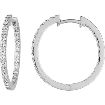 Boucles d'oreilles créoles diamant 0.73ct GH-SI en or