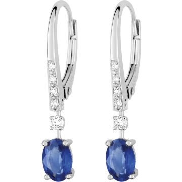 Boucles D'oreilles Dorm S.Ka.1.27 Diamant 0.08 Or 750 Blanc