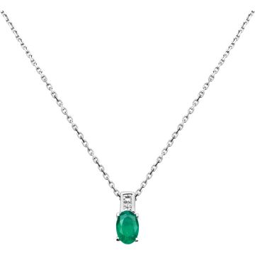 Collier Em.0.45 Diamant 0.058 Or 750 Blanc