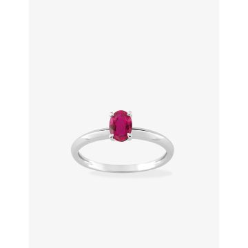 Bague Rubis Or 750 Blanc
