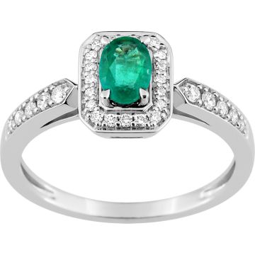 Bague Em.0.45 Diamant 0.20ct Gh-Si Or 750 Blanc