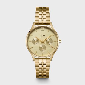 Montre Cluse Minuit Multifonction Acier, couleur or