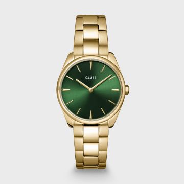 Montre Cluse Féroce Petite Acier Vert, couleur or