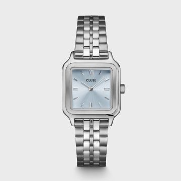 Montre Cluse Gracieuse Petite Acier, bleu clair, couleur argent