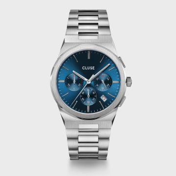 Vigoureux Chrono Watch Steel, Blue, Silver Colour