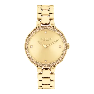 Montre Coach Mouvement Qtz Boitier Acier Doré Rond Cadran Acier Doré Bracelet Acier Acier Doré Chelsea
