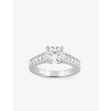 Solitaire accompagné diamant synthétique 1.25ct cf