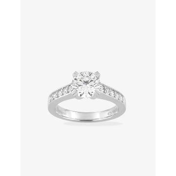 Solitaire accompagné diamant synthétique 1.80ct cf