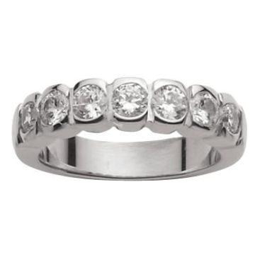 Alliance Demi Tour Diamant Or Blanc