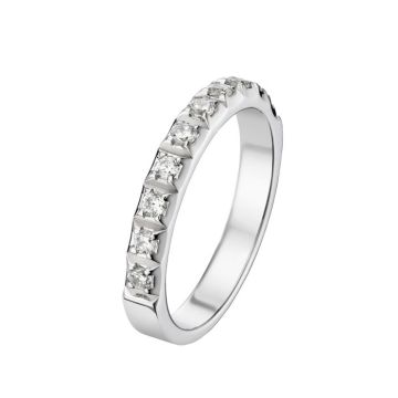 Alliance Demi Tour Diamant Or Blanc