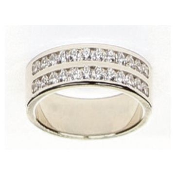 Alliance Demi Tour Diamant Or Blanc