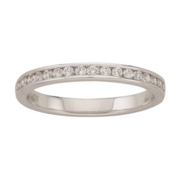 Alliance Demi Tour Diamant Or Blanc