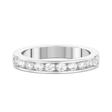 Alliance Demi Tour Diamant Or Blanc