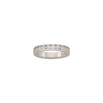 Alliance Demi Tour Diamant Or Blanc