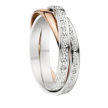 Alliance Diamantee 9k Bicolore