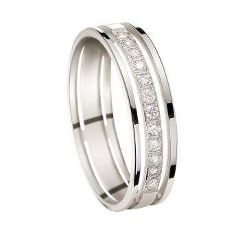 Alliance Or Blanc Diamant 0.2 Ct