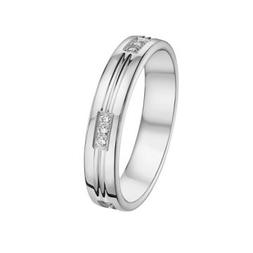 Alliance Or Blanc Diamant 0.12 Ct