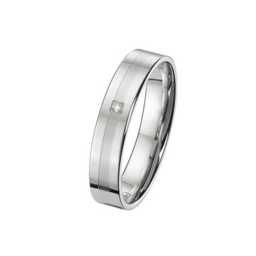 Alliance Serti Pave 1 Dt 9k Meca Or Blanc