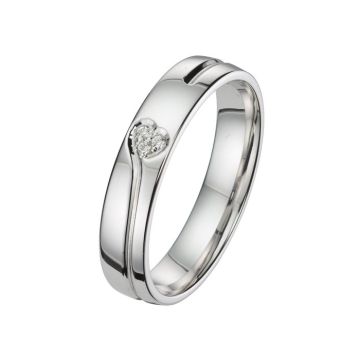 Alliance Or Blanc Diamant 0.01 Ct
