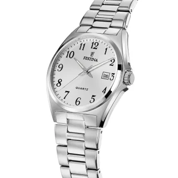 Montre  Festina F20552/1 Blanc, Bracelet En Acier, Homme