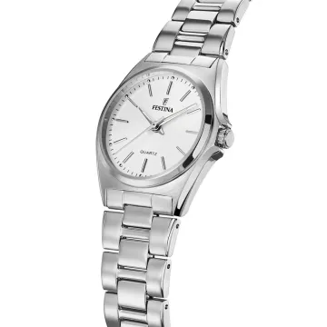 Montre  Festina Classics F20553/2 Blanc, Bracelet En Acier, Femme