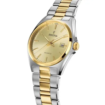 Montre  Festina Acier Classique F20554/3 Champagne, Bracelet En Acier, Homme