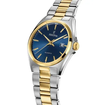 Montre  Festina Acier Classique F20554/4 Bleu, Bracelet En Acier, Homme