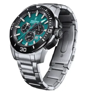Montre  Festina Chrono Bike F20641/3 Vert, Bracelet En Acier Inoxydable 316L, Homme