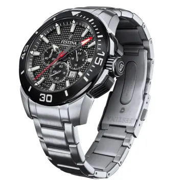 Montre  Festina Chrono Bike F20641/4 Noir, Bracelet En Acier Inoxydable 316L, Homme