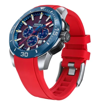 Montre  Festina Chrono Bike F20642/2 Rouge, Bracelet Caoutchouc, Homme