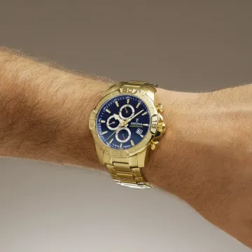 Montre Festina Timeless Chronograph F20705/5 Bleu, Bracelet Acier Inoxydable, Homme