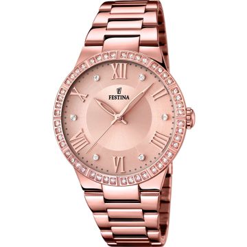 Montre Festina Femme Acier Rose Fond Rose